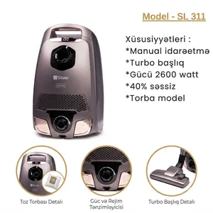 Silver SL 311, 2600 W, quru təmizləmə üçün, toz torbası, 1.5 l.
