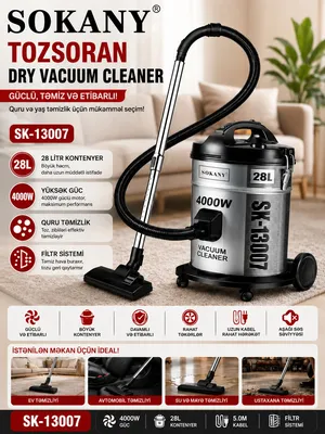 Sokany SK-13007 4000 W quru 3.5 l konteynerli
