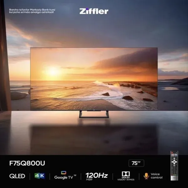Ziffler F75Q800U QLED 75 düym 4K Ultra HD - F75Q800U — televizorlar