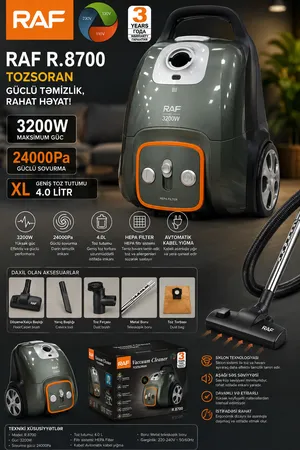 RAF R.8700 3200 W quru torbalı 3 l