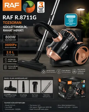 RAF R.8711G 800 W quru torbalı 2 l