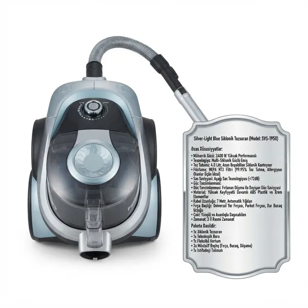 Silver SVS-1950 2400 W quru siklon filtrli 4 l — tozsoranlar