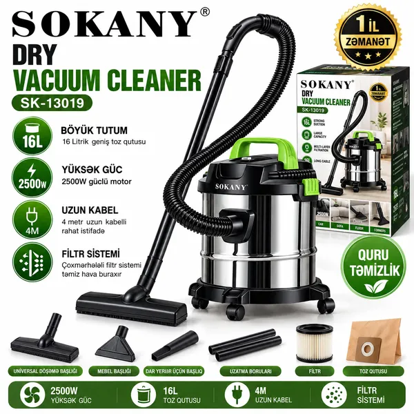 Sokany SK-13019, 2500 Vt, Konteyner, 16 l — tozsoranlar