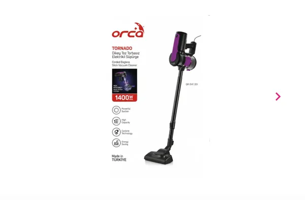 Vertikal tozsoran Orca TORNADO 1400W güclü siklon, Türkiyə istehsalı - MXM0127103 — tozsoranlar