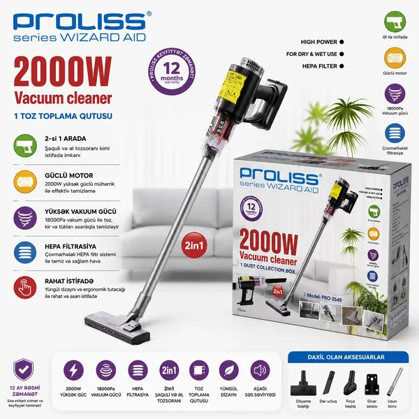 Vertikal tozsoran Proliss Series Wizard AID 2000 Vt — tozsoranlar