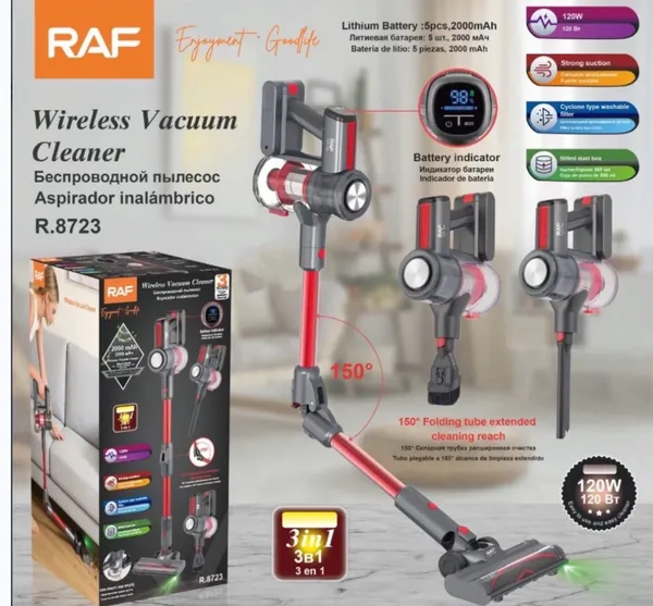 Vertikal tozsoran RAF R 8723 Simsiz Quru 1200 Vt Akkumulyator — tozsoranlar