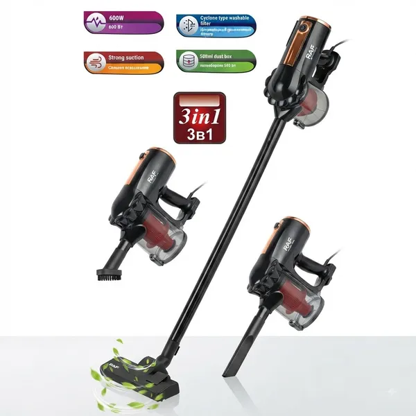 Vertikal tozsoran RAF R.8672 600 W quru qara-qırmızı — tozsoranlar