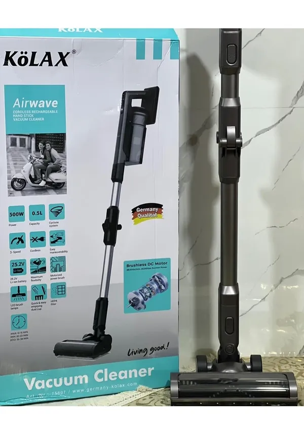 Vertikal tozsoran KöLAX Airwave 25.2 V simsiz 500 W quru LED işıqlı qara — tozsoranlar