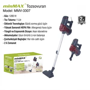 Vertikal tozsoran MinMax MMV-3307 simsiz nəm/quru 1200 W qara-qırmızı
