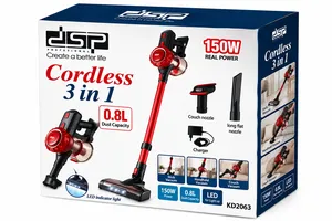 Vertikal tozsoran DSP KD2063 150 W simli quru 800 ml qırmızı