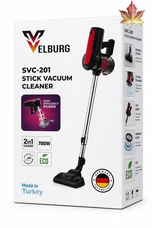 Vertikal tozsoran Velburg SVC-201, simsiz, quru, qara/qırmızı, 700 ml