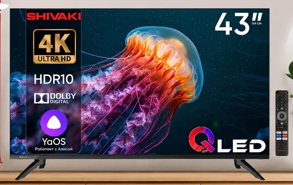 Shivaki S43NUCH900 43 düym 4K+HDR Smart TV QNED — televizorlar