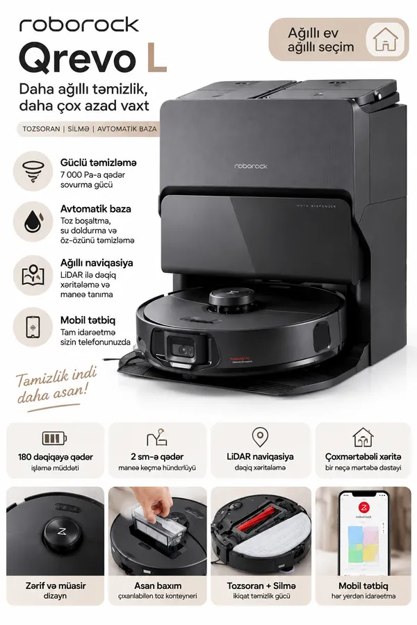 Roborock S8 MaxV Ultra ProSS qara — tozsoranlar