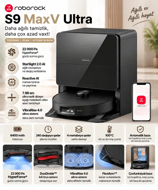 Roborock S9 Max V ultra 6 Pro — tozsoranlar