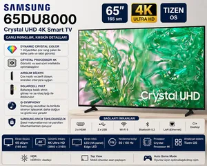 Samsung 65DU8000, LCD (LED), 65 düym, 4K+HDR, Smart TV dəstəklənməsi