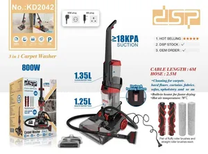 Yuyucu tozsoran DSP KD-2042 2in1, 800 Vt, HEPA, qara, qırmızı