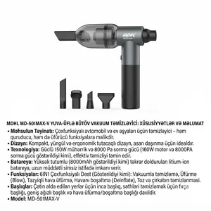 Əl simsiz tozsoran MDHL MD-501MAX-V 160 W 500 ml boz-qara