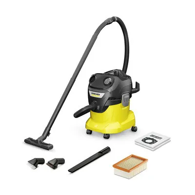 Sənaye tozsoranı Karcher, KWD4 V-20/5/22, Quru, Nəm, 20 L, Ara üçün başlıq, Döşəmə və xalça üçün taxma, Qara, Sarı — пылесосы