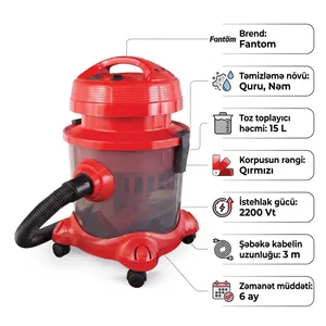 Sənaye tozsoranı Fantom 004-700 2200 W qırmızı