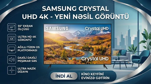 Samsung Crystal UHD DU7000, LED, 55 düym, 4K UHD, Smart TV — телевизоры