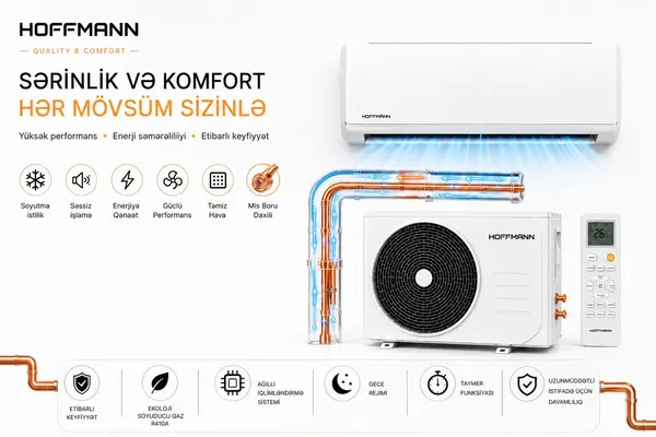 Hoffmann Split-sistem 12000 BTU/saat Xeyr Ağ bm_999 — кондиционеры