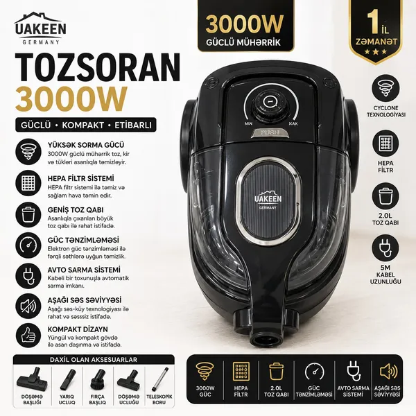Uakeen 3000 Vt Black — tozsoranlar